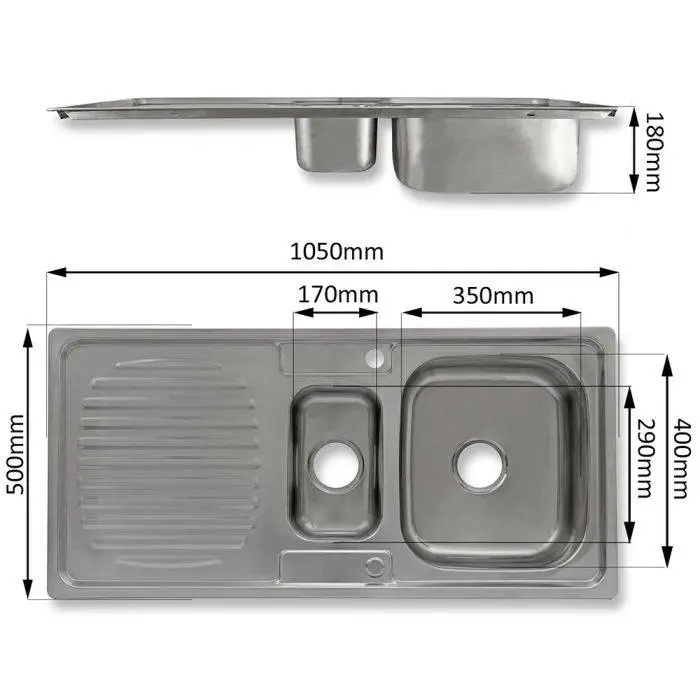 KuKoo Premium Stainless Steel Kitchen Sink & Padstow Tap 6 KuKoo Premium Stainless Steel Kitchen Sink & Padstow Tap - Image 4