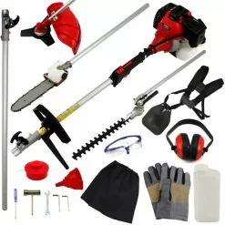 T-Mech 5 In 1 52cc Petrol Garden Multi Tool & 1L 2 Stroke Engine Oil