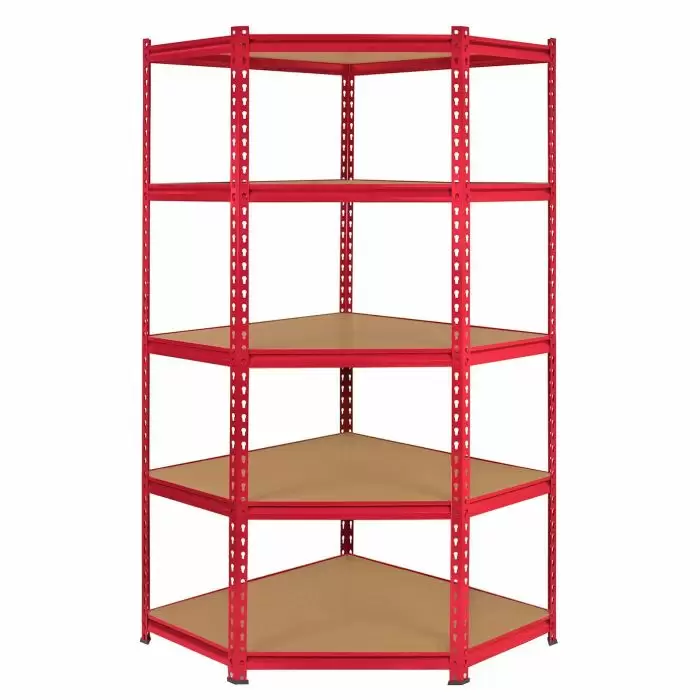 Monster Racking Z-Rax Corner Storage Shelf Unit, Red, 90cm Wide 3 Monster Racking Z-Rax Corner Storage Shelf Unit, Red, 90cm Wide