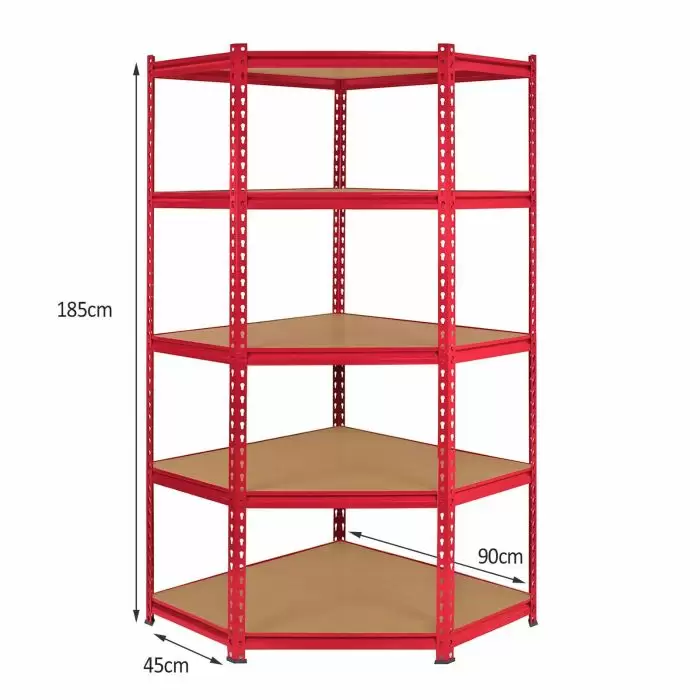 Monster Racking Z-Rax Corner Storage Shelf Unit, Red, 90cm Wide 6 Monster Racking Z-Rax Corner Storage Shelf Unit, Red, 90cm Wide - Image 4