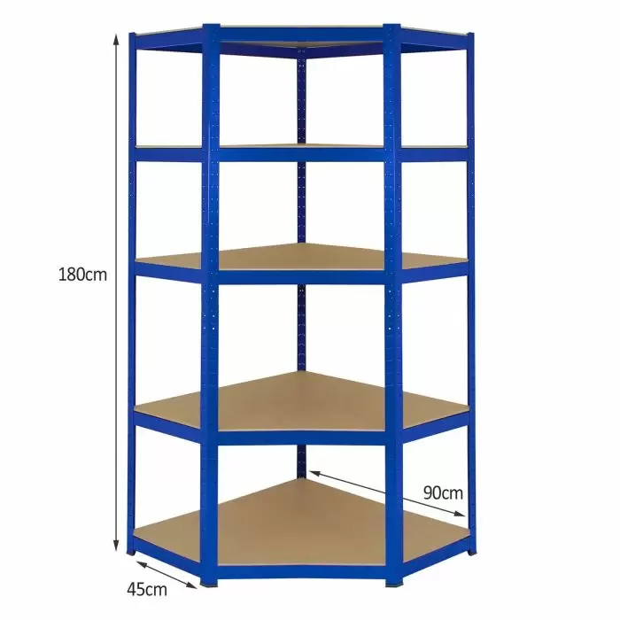Monster Racking T-Rax Corner Storage Shelf Unit, Blue, 90cm Wide 6 Monster Racking T-Rax Corner Storage Shelf Unit, Blue, 90cm Wide - Image 4