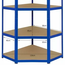 Monster Racking T-Rax Corner Storage Shelf Unit, Blue, 90cm Wide 12 Monster Racking T-Rax Corner Storage Shelf Unit, Blue, 90cm Wide -Parasol Shop 10683 005 2nd.jpg.mst