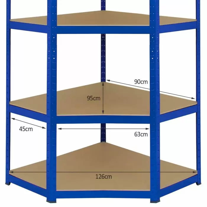 Monster Racking T-Rax Corner Storage Shelf Unit, Blue, 90cm Wide 7 Monster Racking T-Rax Corner Storage Shelf Unit, Blue, 90cm Wide - Image 5