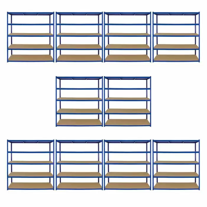 Monster Racking T-Rax 10 X Extra Wide Storage Shelves, Blue, 160cm W, 60cm D 3 Monster Racking T-Rax 10 X Extra Wide Storage Shelves, Blue, 160cm W, 60cm D
