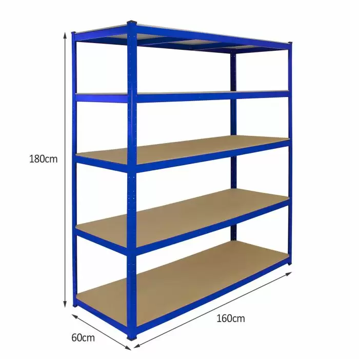 Monster Racking T-Rax Extra Wide Storage Shelves, Blue, 160cm W, 60cm D 7 Monster Racking T-Rax Extra Wide Storage Shelves, Blue, 160cm W, 60cm D - Image 5