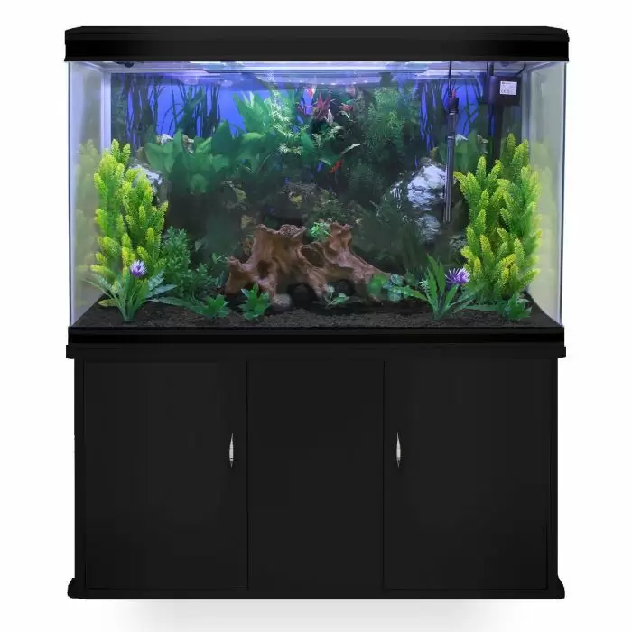 MonsterShop Aquarium Fish Tank & Cabinet With Complete Starter Kit - Black 4 MonsterShop Aquarium Fish Tank & Cabinet With Complete Starter Kit - Black - Image 2