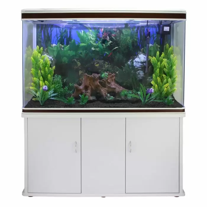 MonsterShop Aquarium Fish Tank & Cabinet With Complete Starter Kit - White 4 MonsterShop Aquarium Fish Tank & Cabinet With Complete Starter Kit - White - Image 2
