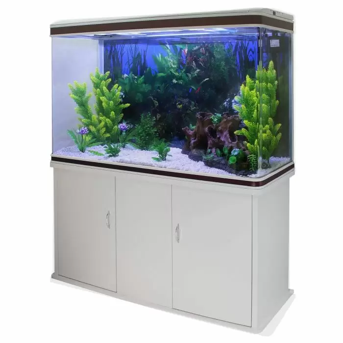 MonsterShop Aquarium Fish Tank & Cabinet With Complete Starter Kit - White 5 MonsterShop Aquarium Fish Tank & Cabinet With Complete Starter Kit - White - Image 3