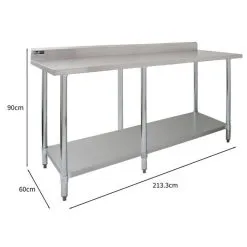 KuKoo Commercial Stainless Steel Catering Table - 7ft Wide -Parasol Shop 210035.7