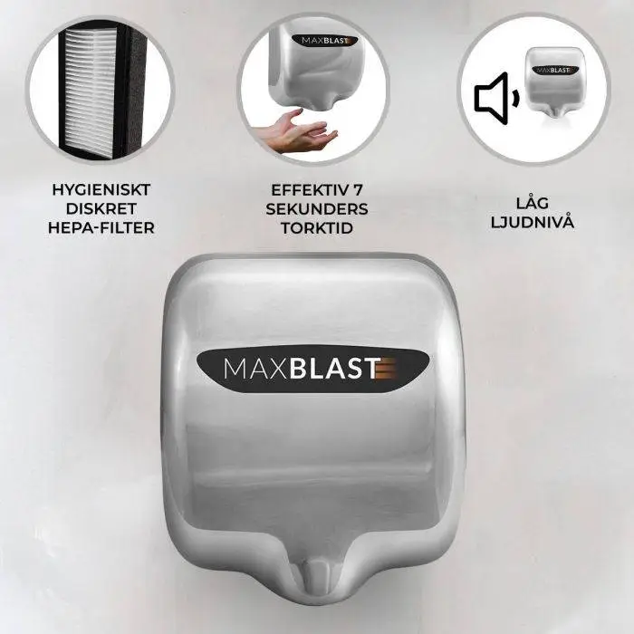Maxblast Automatic Commercial Hand Dryer With HEPA Filter 4 Maxblast Automatic Commercial Hand Dryer With HEPA Filter - Image 2