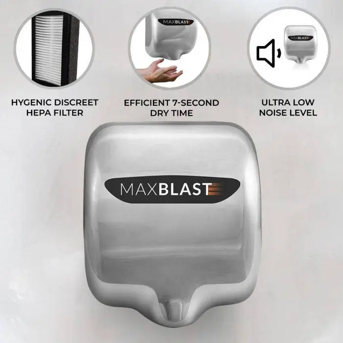 Maxblast Automatic Commercial Hand Dryer With HEPA Filter 5 Maxblast Automatic Commercial Hand Dryer With HEPA Filter - Image 3