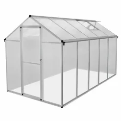 Parasol Shop 16 Monster Shop Polycarbonate Greenhouse 6ft X 10ft – Silver