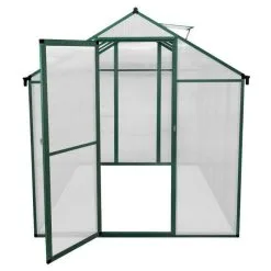 Monster Shop Polycarbonate Greenhouse 6ft X 8ft – Green -Parasol Shop 210621.5 1