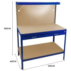 Monster Racking Workbench With Pegboard, Drawer & Light – Blue -Parasol Shop 210794.5