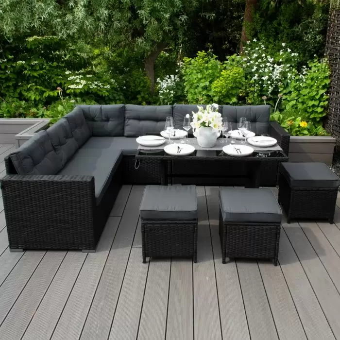 Jardi Rattan Corner Set - Black 4 Jardi Rattan Corner Set - Black - Image 2