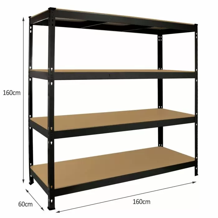 Monster Racking Q-Rax Heavy Duty Storage Shelving, 160cm W, 60cm D, Black 8 Monster Racking Q-Rax Heavy Duty Storage Shelving, 160cm W, 60cm D, Black - Image 6