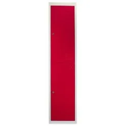 MonsterShop 3 X Metal Storage Lockers - Two Doors, Red - Flatpack -Parasol Shop 23459 002 1 1 2nd