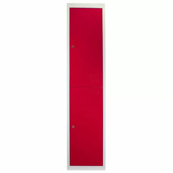 MonsterShop Metal Storage Lockers - Two Doors, Flatpacked, Red 4 MonsterShop Metal Storage Lockers - Two Doors, Flatpacked, Red - Image 2