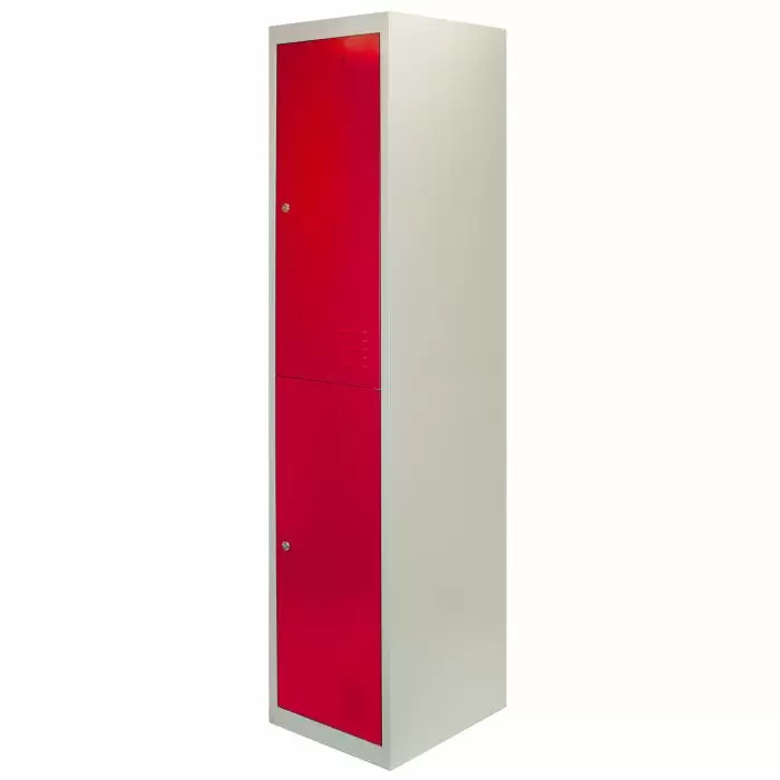 MonsterShop Metal Storage Lockers - Two Doors, Flatpacked, Red 5 MonsterShop Metal Storage Lockers - Two Doors, Flatpacked, Red - Image 3