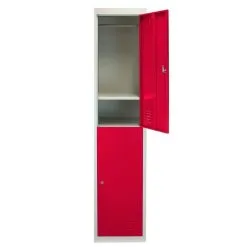 MonsterShop 3 X Metal Storage Lockers - Two Doors, Red - Flatpack -Parasol Shop 23459 004 1 1 2nd