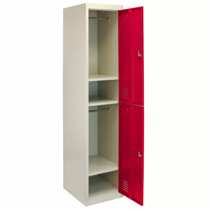 MonsterShop Metal Storage Lockers - Two Doors, Flatpacked, Red 7 MonsterShop Metal Storage Lockers - Two Doors, Flatpacked, Red - Image 5