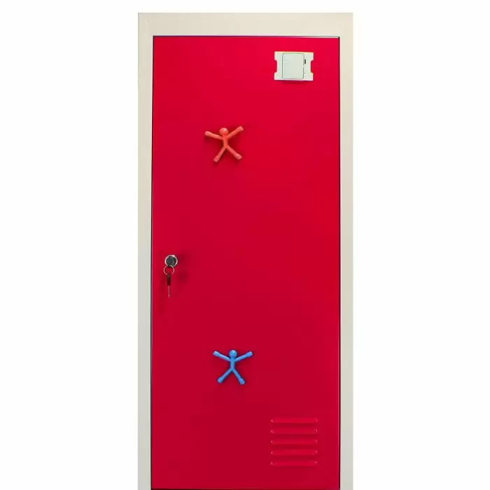 MonsterShop Metal Storage Lockers - Two Doors, Flatpacked, Red 8 MonsterShop Metal Storage Lockers - Two Doors, Flatpacked, Red - Image 6