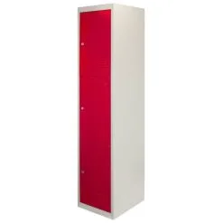 MonsterShop Metal Storage Lockers - Three Doors, Red -Parasol Shop 23462 003 1 2nd