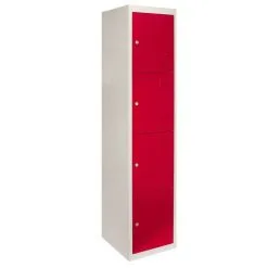 MonsterShop 3 X Metal Storage Lockers - Four Doors, Red - Flatpack -Parasol Shop 23464 001 1 1 2nd
