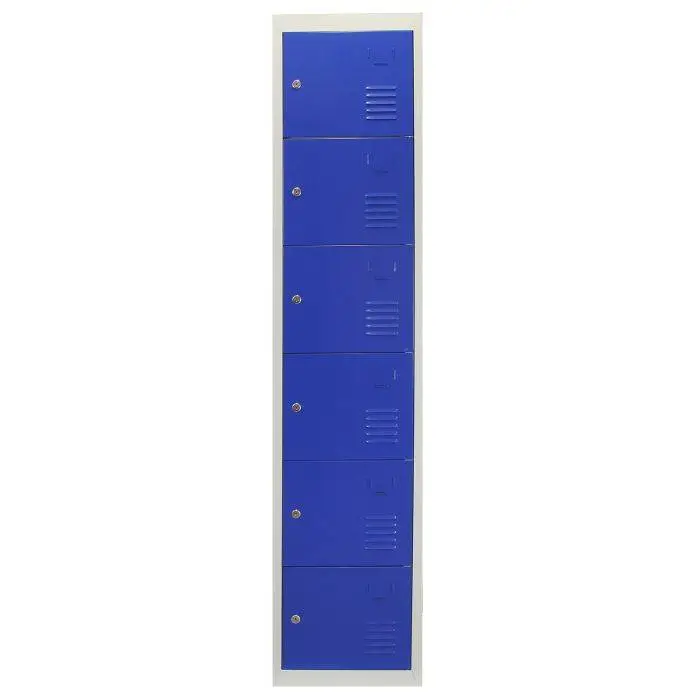 MonsterShop 3 X Metal Storage Lockers - Six Doors, Blue 6 MonsterShop 3 X Metal Storage Lockers - Six Doors, Blue - Image 4