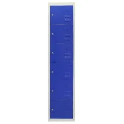 MonsterShop Metal Storage Lockers - Six Doors, Flatpacked, Blue -Parasol Shop 23465 002 2 2nd