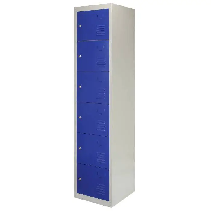MonsterShop Metal Storage Lockers - Six Doors, Blue 5 MonsterShop Metal Storage Lockers - Six Doors, Blue - Image 3