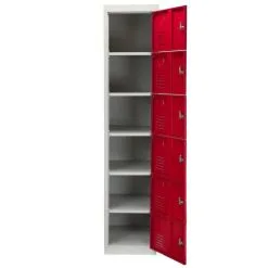 MonsterShop 3 X Metal Storage Lockers - Six Doors, Red - Flatpack -Parasol Shop 23466 004 1 1 2nd