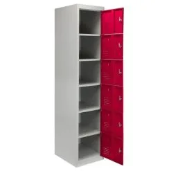 MonsterShop Metal Storage Lockers - Six Doors, Red 12 MonsterShop Metal Storage Lockers - Six Doors, Red -Parasol Shop 23466 005 2nd