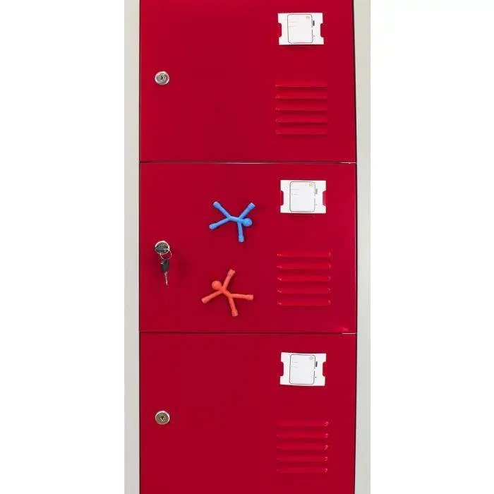 MonsterShop Metal Storage Lockers - Six Doors, Red 8 MonsterShop Metal Storage Lockers - Six Doors, Red - Image 6