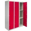 MonsterShop 3 X Metal Storage Lockers - Three Doors, Red 2 MonsterShop 3 X Metal Storage Lockers - Three Doors, Red -Parasol Shop 23650 002 1 2nd