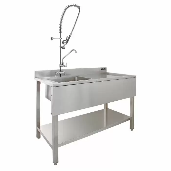 KuKoo Commercial Sink & Pre-Rinse Tap - Right Hand Drainer 3 KuKoo Commercial Sink & Pre-Rinse Tap - Right Hand Drainer