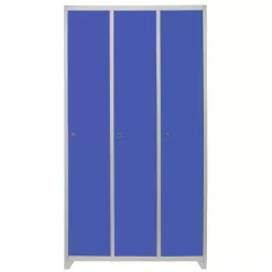 MonsterShop Metal Storage Lockers - Three Doors Wide, Blue -Parasol Shop 23986 002 2nd.jpg.mst