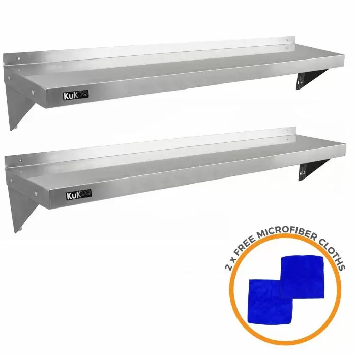 2 X KuKoo Stainless Steel Shelves 1500mm X 300mm 4 2 X KuKoo Stainless Steel Shelves 1500mm X 300mm - Image 2