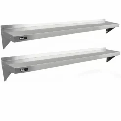 2 X KuKoo Stainless Steel Shelves 1940mm X 300mm