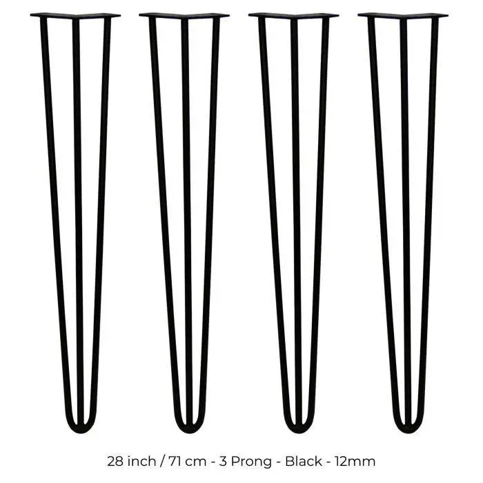 SKISKI 4 X 28" Hairpin Steel Table Furniture Legs 6 SKISKI 4 X 28" Hairpin Steel Table Furniture Legs - Image 4