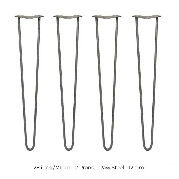 SKISKI 4 X 28" Hairpin Steel Table Furniture Legs 5 SKISKI 4 X 28" Hairpin Steel Table Furniture Legs - Image 3