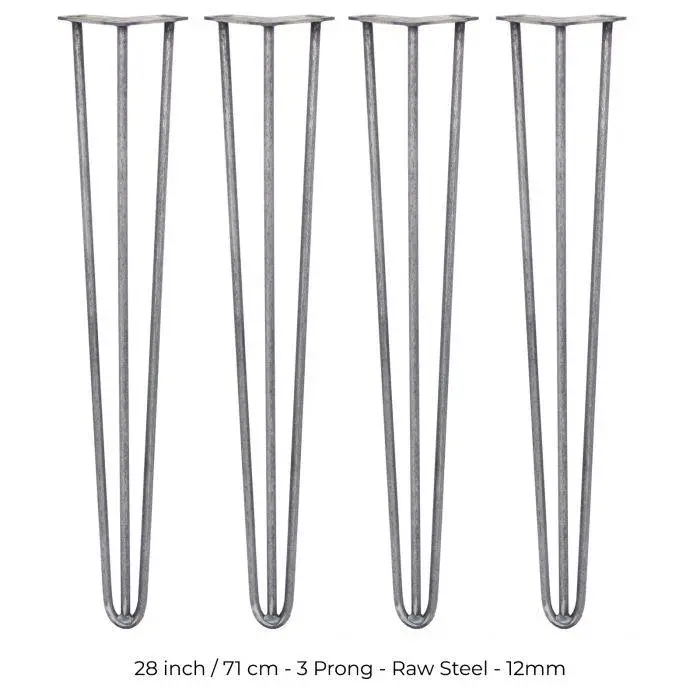 SKISKI 4 X 28" Hairpin Steel Table Furniture Legs 7 SKISKI 4 X 28" Hairpin Steel Table Furniture Legs - Image 5