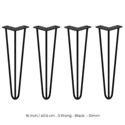 SKISKI 4 X 16" Hairpin Steel Table Furniture Legs