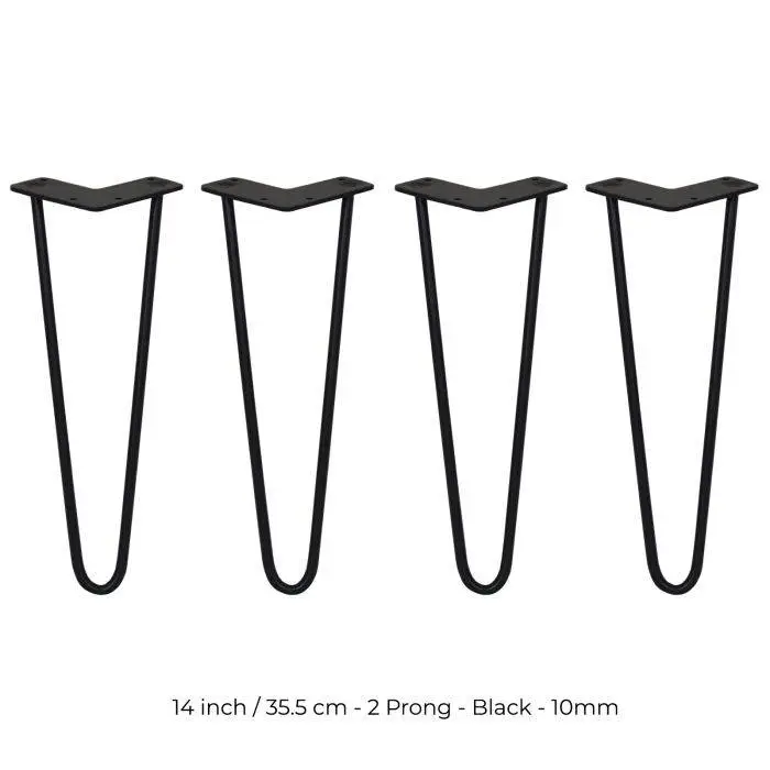 SKISKI 4 X 14" Hairpin Steel Table Furniture Legs 3 SKISKI 4 X 14" Hairpin Steel Table Furniture Legs