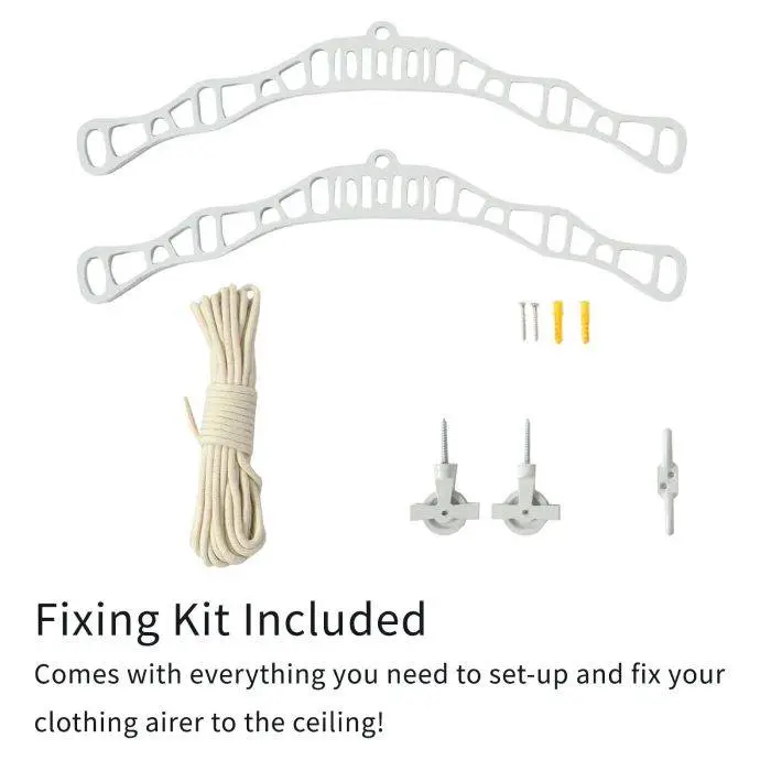 MonsterShop Clothing Airer Ceiling Pulley - White - 1.8m 8 MonsterShop Clothing Airer Ceiling Pulley - White - 1.8m - Image 6