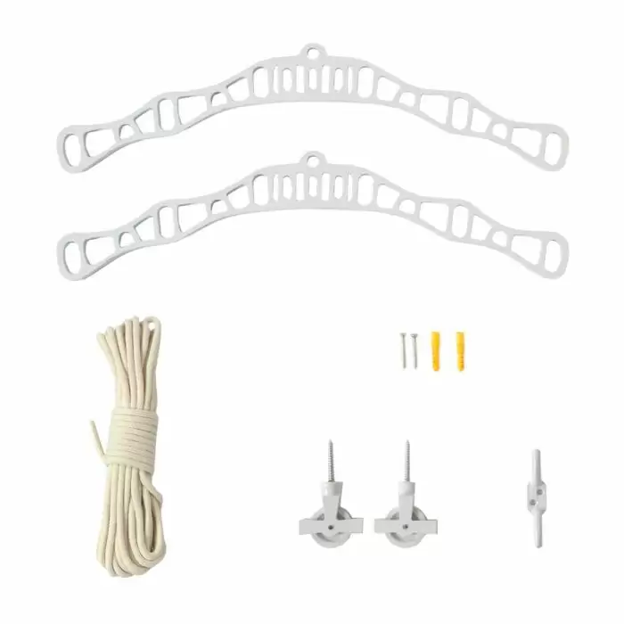 MonsterShop Clothing Airer Ceiling Pulley - White - 2.4m 4 MonsterShop Clothing Airer Ceiling Pulley - White - 2.4m - Image 2