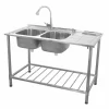 KuKoo Commercial Catering Sink Double Bowl / Right Hand Drainer -Parasol Shop 24896 001 2nd.jpg.mst