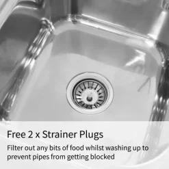 KuKoo Commercial Catering Sink Double Bowl / Left Hand Drainer -Parasol Shop 24897 006 1 2nd.jpg.mst