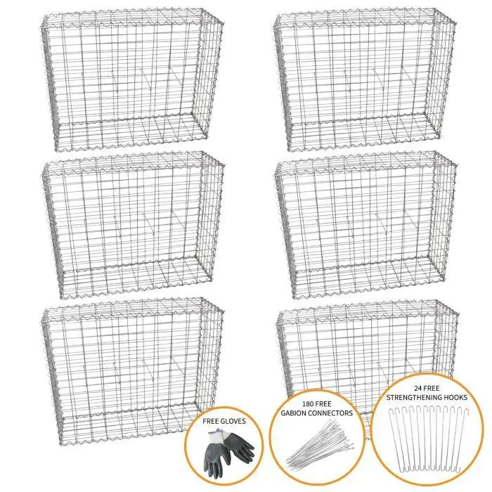 MonsterShop Gabion Baskets 100 X 95 X 30cm / 6 Pack 4 MonsterShop Gabion Baskets 100 X 95 X 30cm / 6 Pack - Image 2