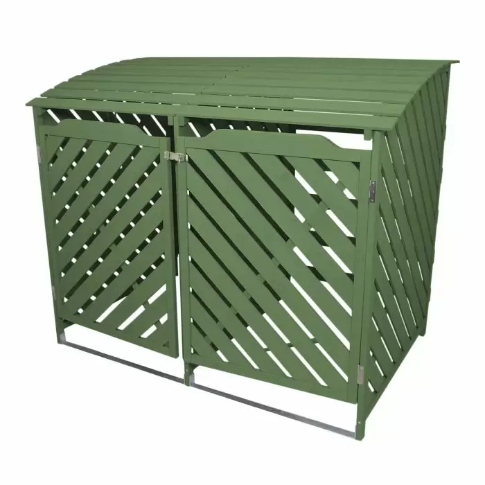 MonsterShop Sage Green Double Wheelie Bin Storage 4 MonsterShop Sage Green Double Wheelie Bin Storage - Image 2